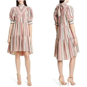 ULLA JOHNSON Jupiter Tiered Dress Rosewood Pink